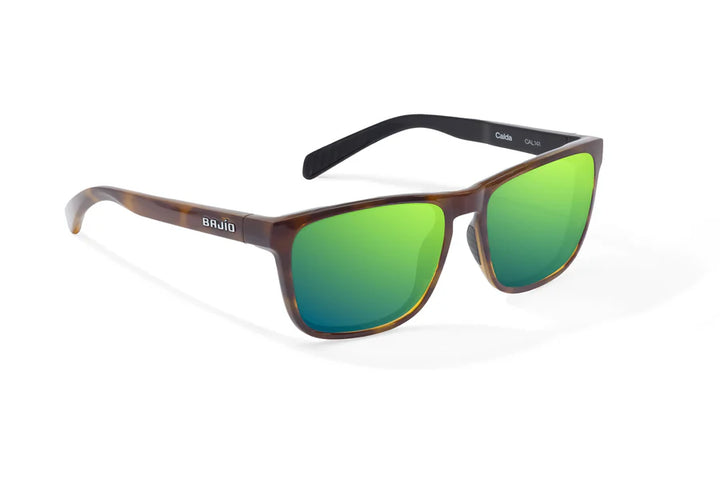 Calda Brown Tortoise Gloss with Green Mirror Glass Lenses