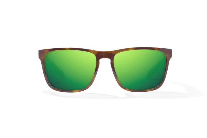 Calda Brown Tortoise Gloss with Green Mirror Glass Lenses