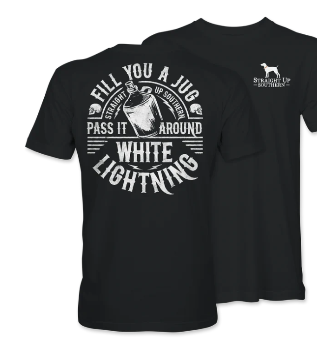 White Lightning - Moonshine Jug- Black