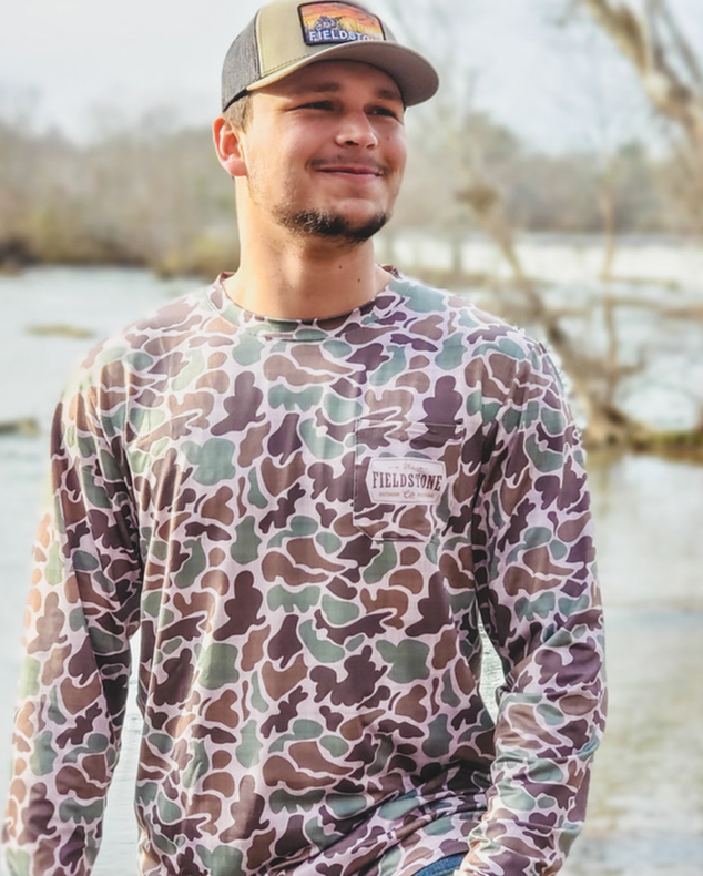 Dry- Fit Pocketed Long Sleeve Camo Tee