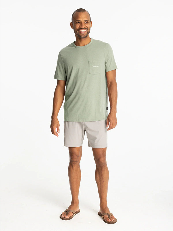 Channel Markers Pocket tee - Heather Desert Sage