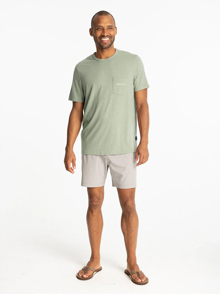Channel Markers Pocket tee - Heather Desert Sage