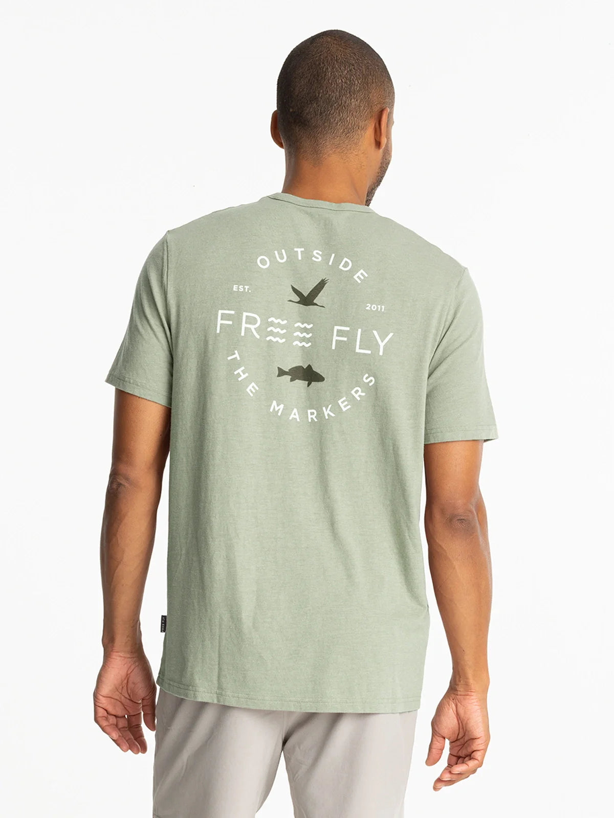 Channel Markers Pocket tee - Heather Desert Sage