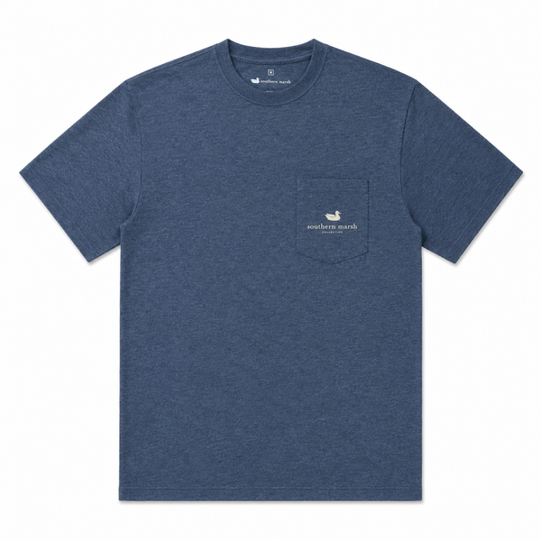 SEAWASH™ Tee - Vintage Duck Decoy - In Position - Washed Navy