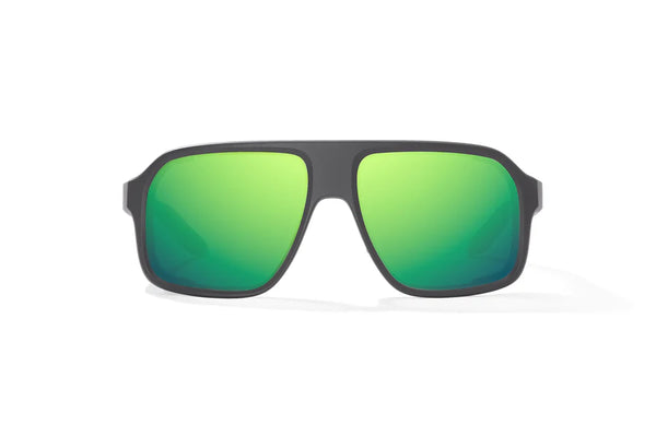 Cocho Graphite Matte Black with Green Mirror Glass Lenses