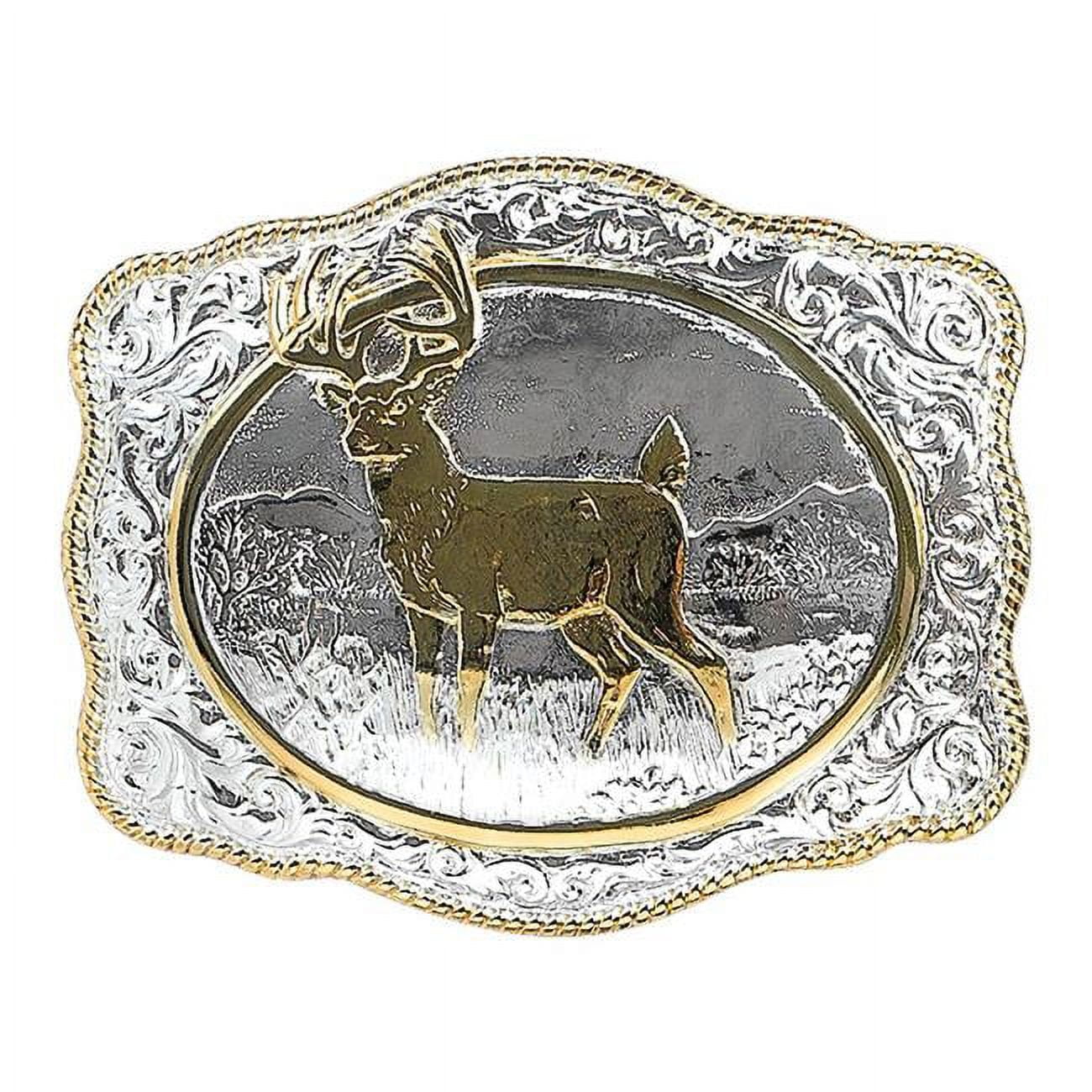 Two Toned Buck Belt Buckle
