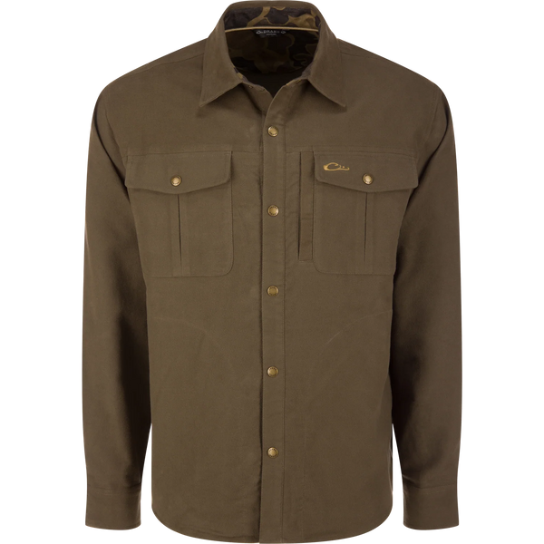 Delta Moleskin Shirt Jacket - Crocodile Brown