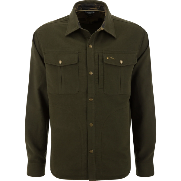 Delta Moleskin Shirt Jacket - Forest Night