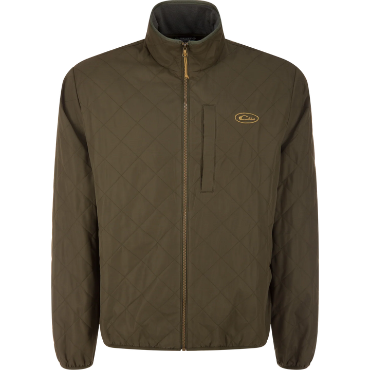 Delta Fleece-Lined Quilted Jacket - Forest Night Olive