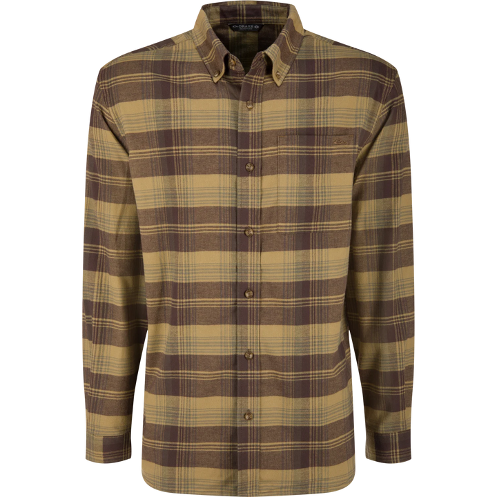 Autumn Flannel Shirt - Khaki Plaid