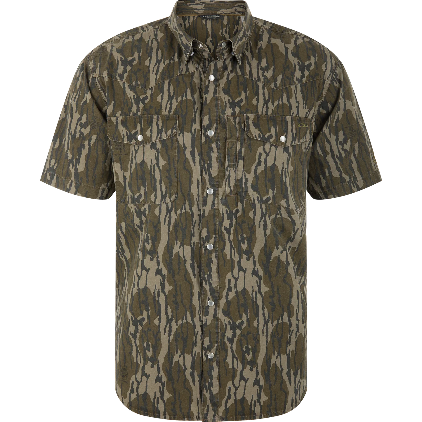 Cinco Ranch Western Acid Wash Solid Shirt SS- Original Bottomland