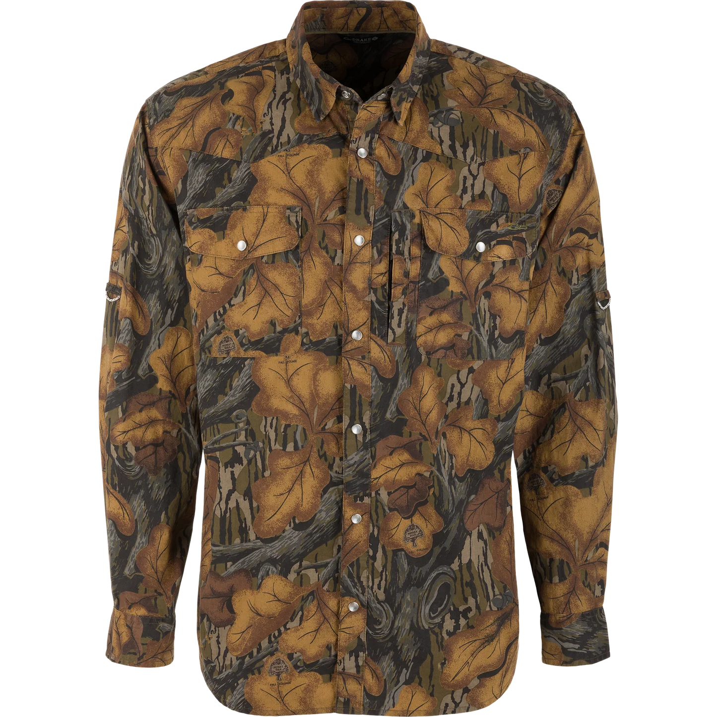Cinco Ranch Western Solid Acid Wash Long Sleeve Shirt - Mossy Oak Fall Foliage