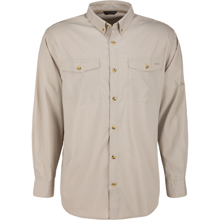 Frat Gingham Check Button Down - Khaki Gingham