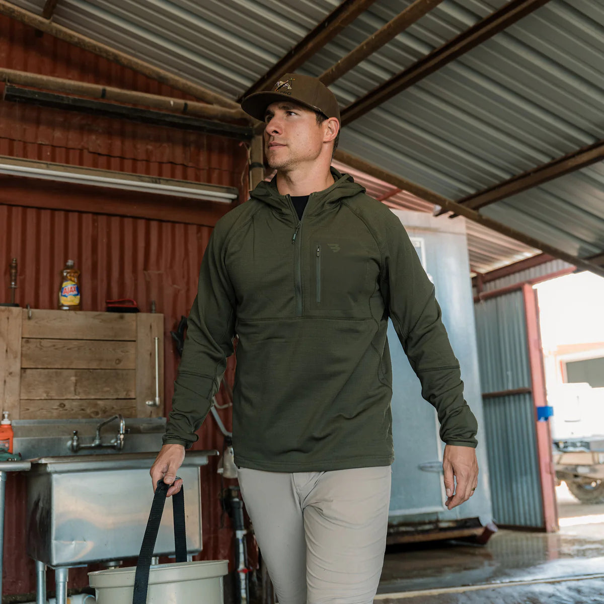 Blaze Tech Quarter Zip- Mallard Green