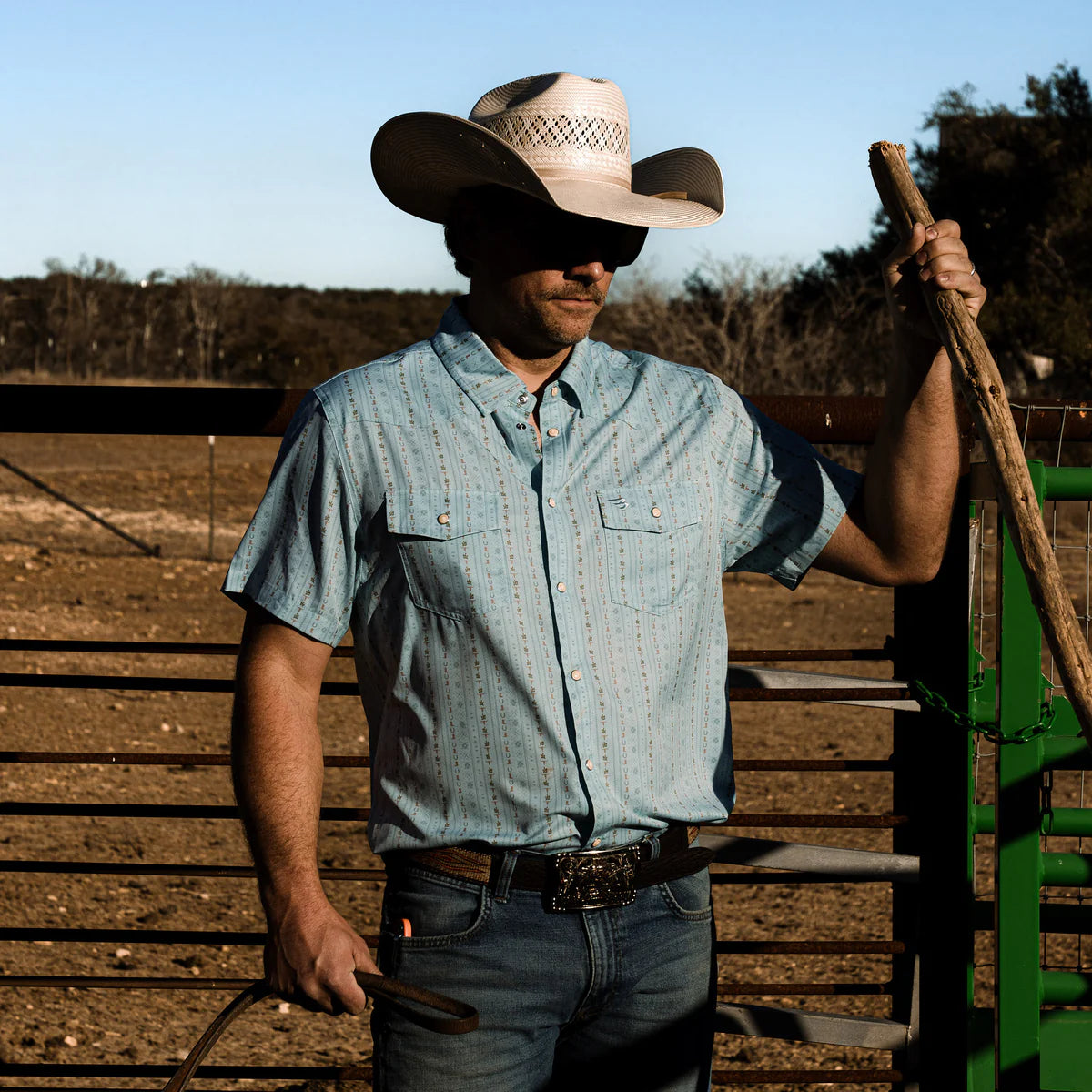 Performance Western Shirt - BURLEBO Ranch - Blue Jean