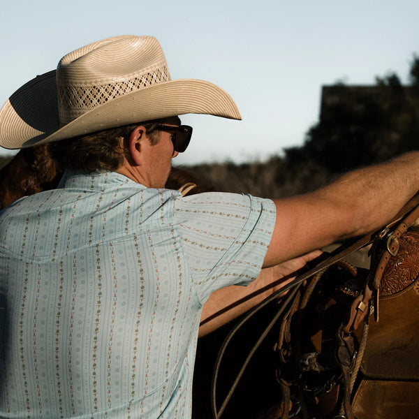 Performance Western Shirt - BURLEBO Ranch - Blue Jean