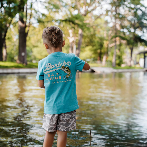 Youth SS Tee - Bait and Rigs - Cyan