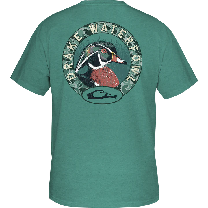 Wood Duck Circle T-Shirt - Sea Blue