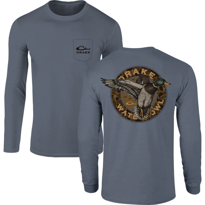 Circle Mallard Long Sleeve T-Shirt - Flint Stone