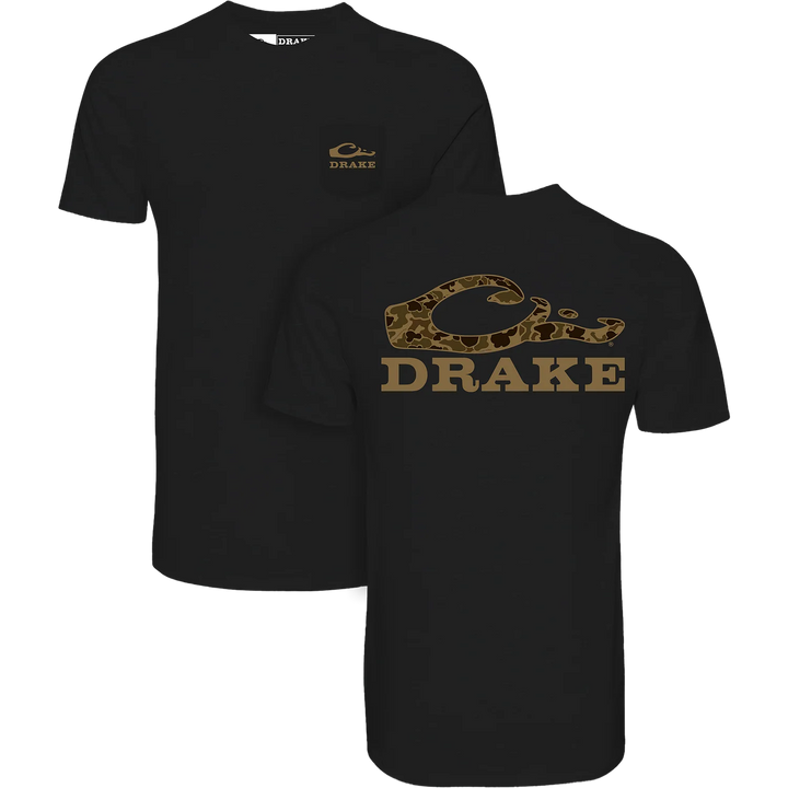 Drake Stacked Logo Old School Tee - Black