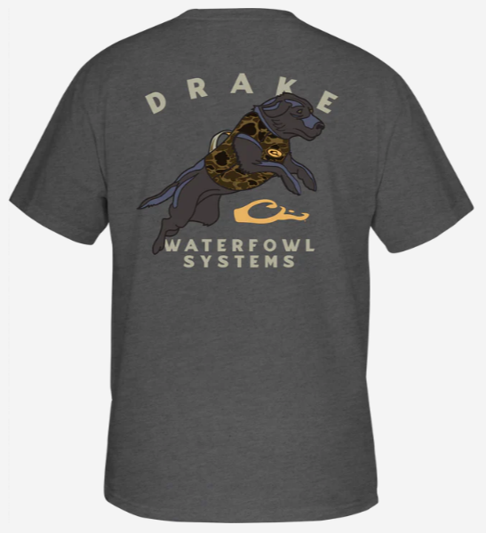 Retro Black Lab Tee- Graphite Heather