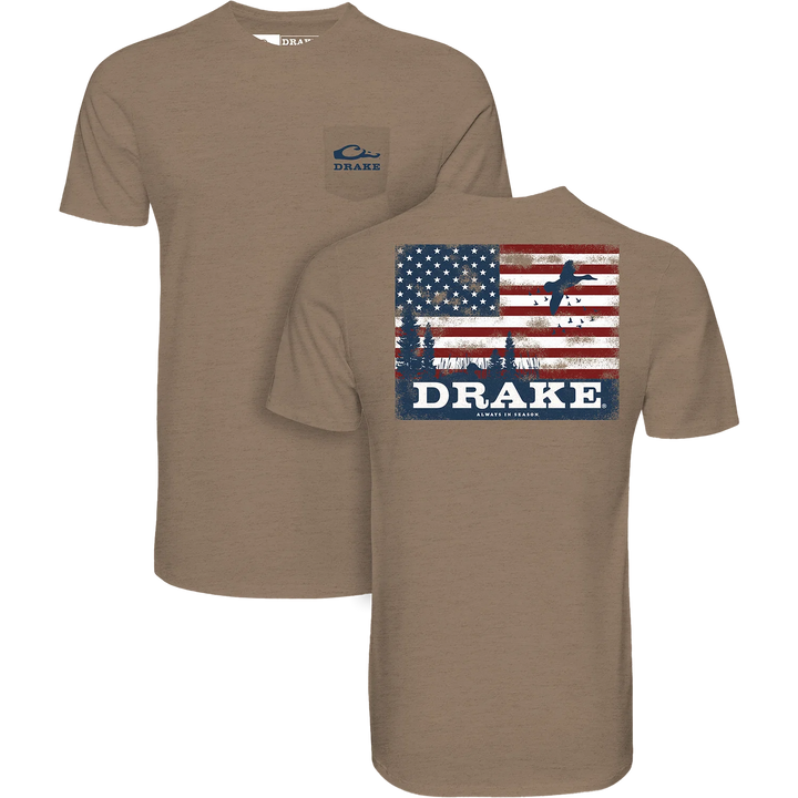 Americana Scenic Flag T-Shirt - Savanna Tan