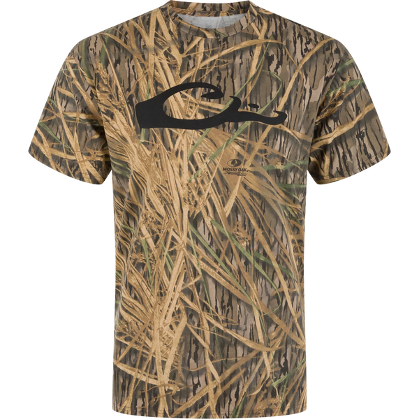 Drake Camo Graphic Logo T-Shirt - Mossy Oak Original Shadow Grass