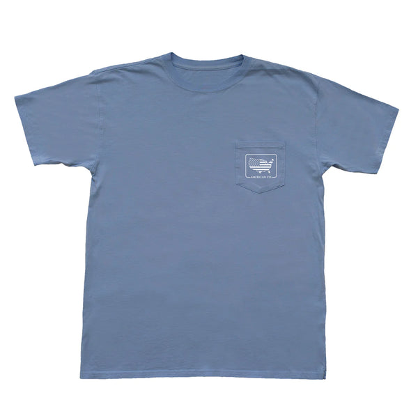 Betsy Ross Flag Short Sleeve Pocket Tee - Denim