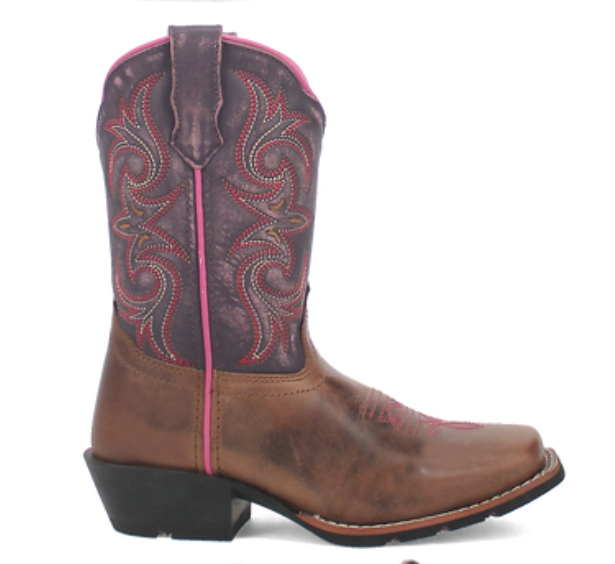 Majesty Leather Children's Boot - Sand/Purple