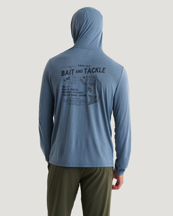 Men's Bamboo Lightweight Graphic Hoodie - Pacific Blue