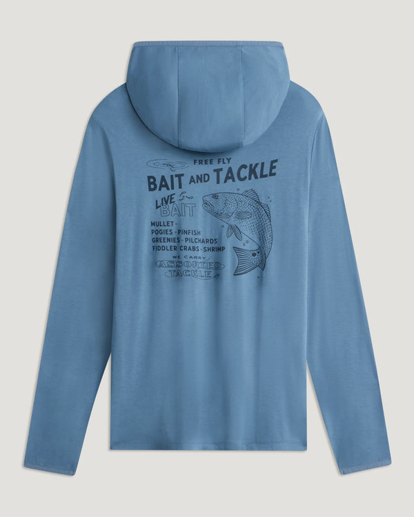Men's Bamboo Lightweight Graphic Hoodie - Pacific Blue
