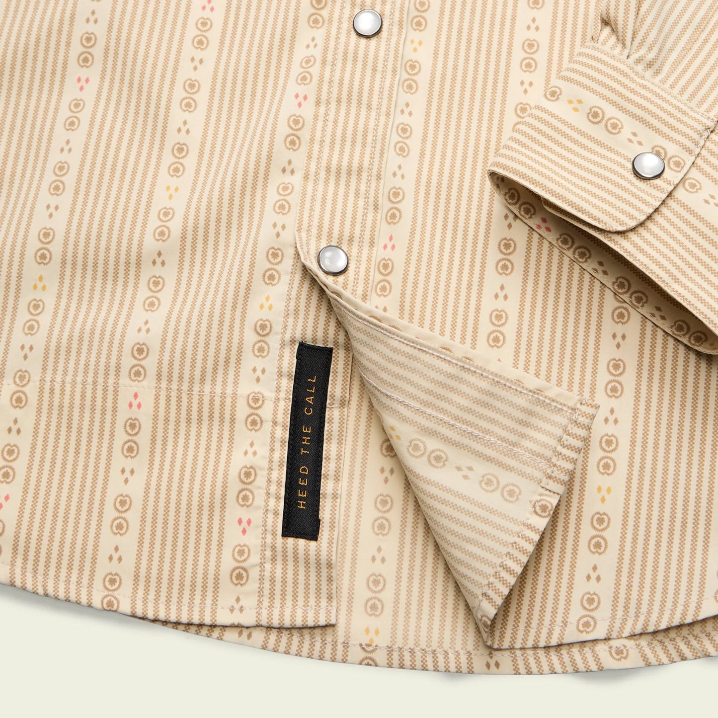 H Bar B Tech Longsleeve - Mosquero Stripe - Brown Rice