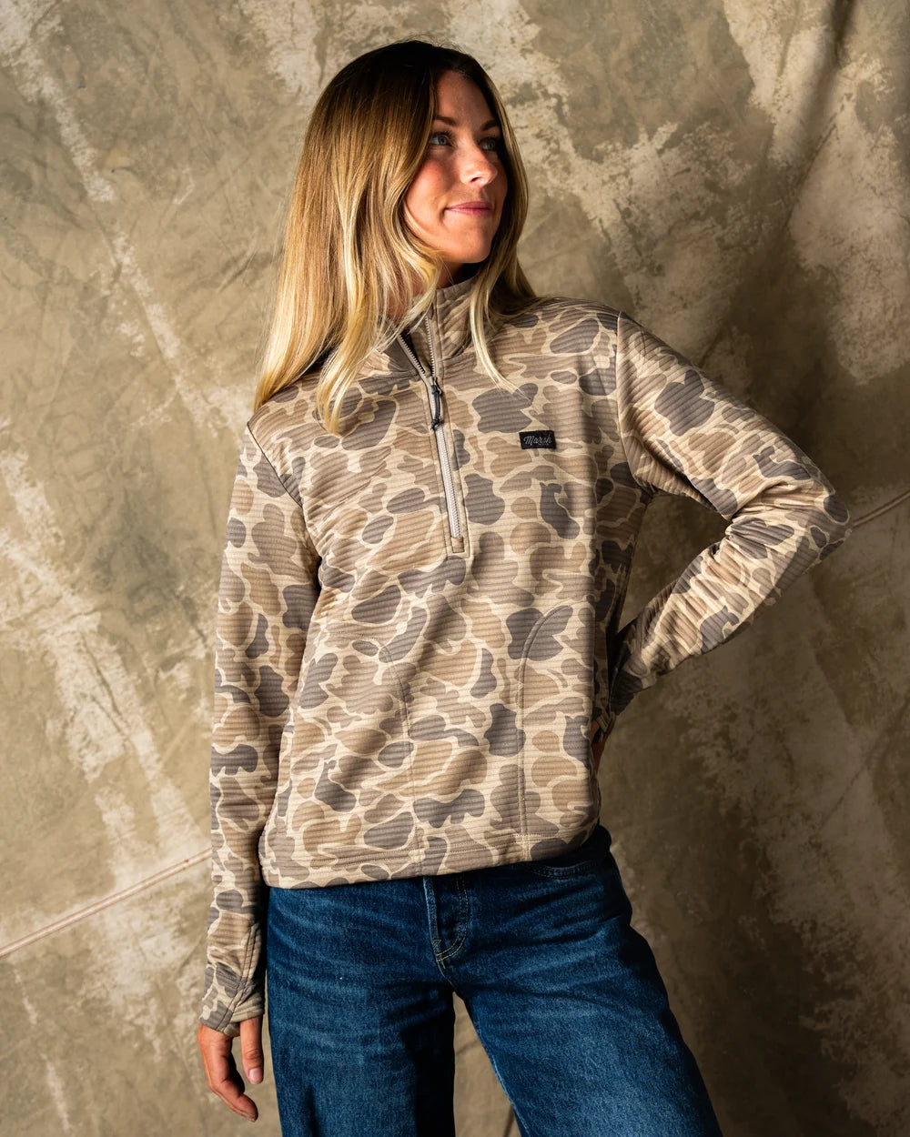 Women's Sullivan Hagood 1/4 Zip - Khaki Mallard Camo