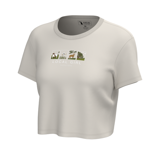 LG In The Wild Graphic Crop SS Tee - Silver