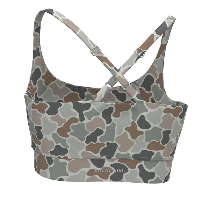 Local Girl Sports Bra 2.0 - Forest Camo Flora