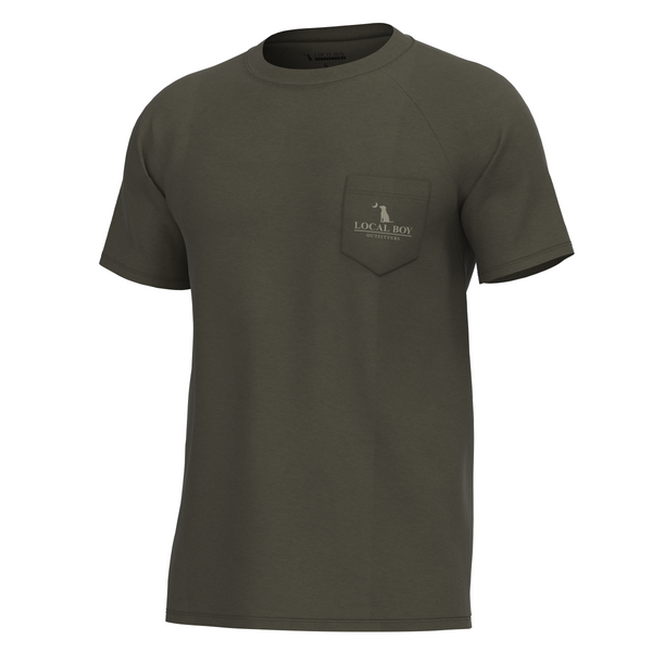 Graphic S/S Heather Blend Crew Tee - Vintage Established Badge