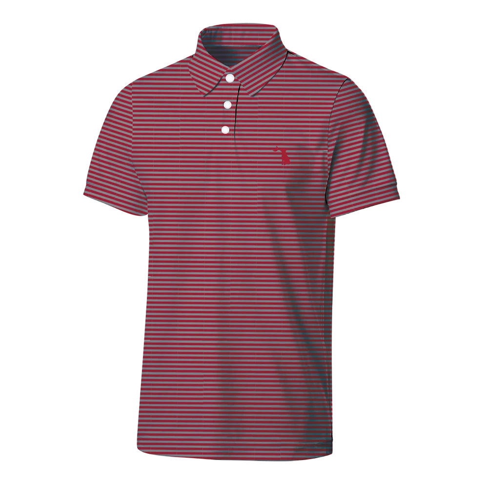 Collegiate Palms Polo - Crimson/Gray