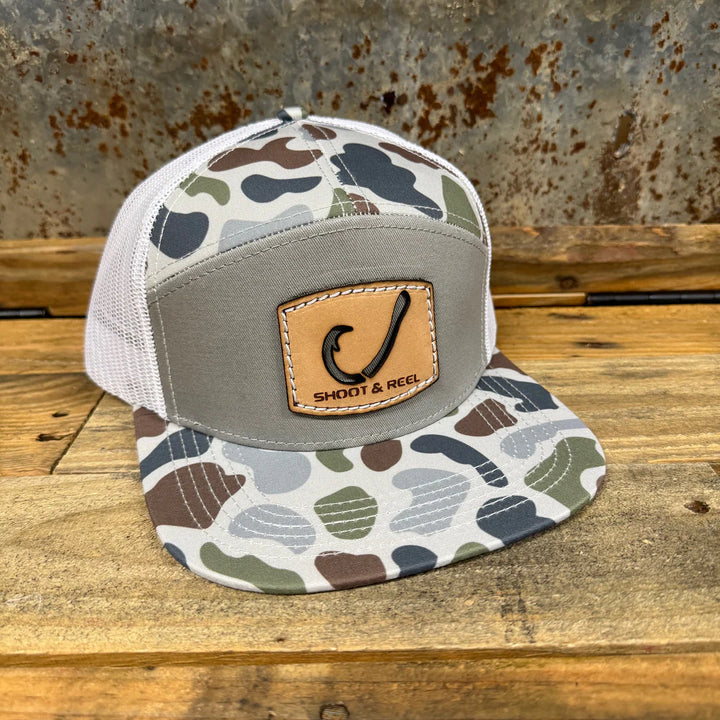 Hook Cutout Patch Sa7age 7 Panel Hat - Old's Cool Brackish White