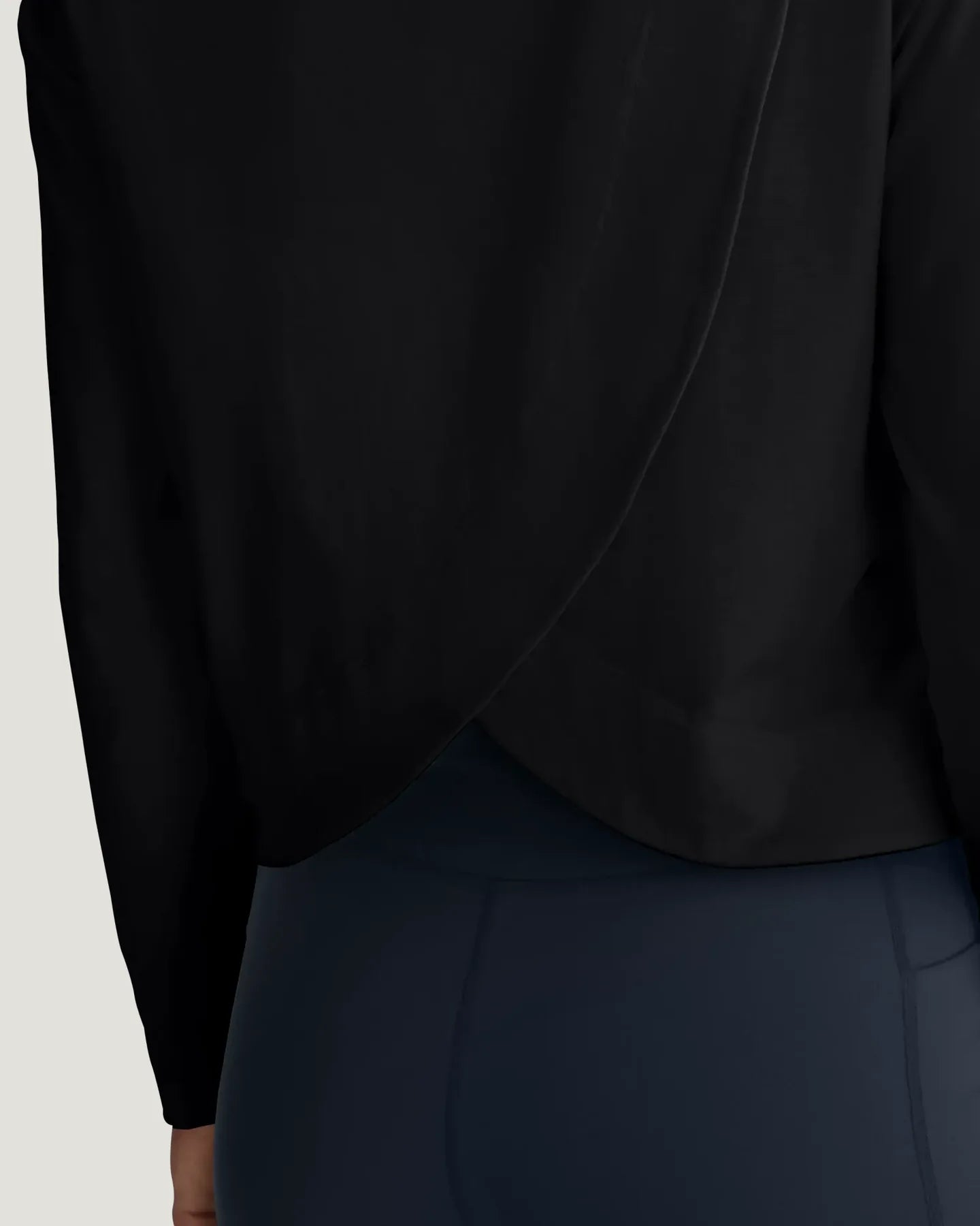 Women's Bamboo Shade Crossover Long Sleeve - Black