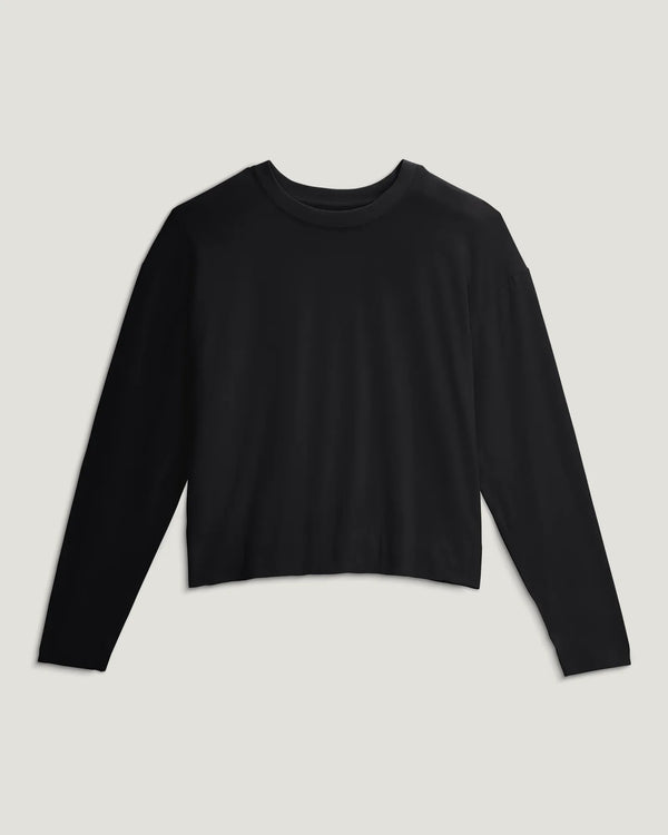 Women's Bamboo Shade Crossover Long Sleeve - Black