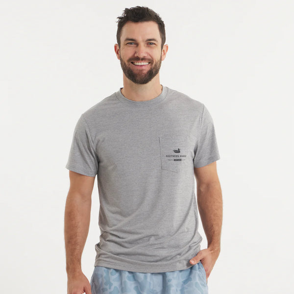 FieldTec™ Pro Heathered Tee - Fishing Co- Midnight Gray