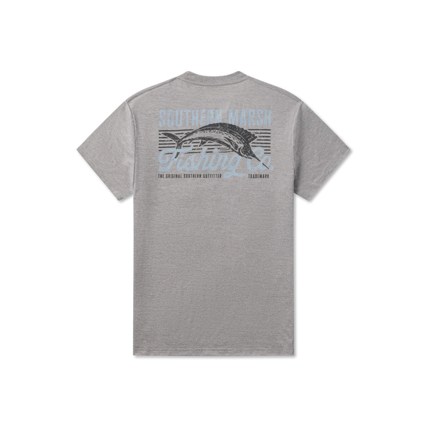 FieldTec™ Pro Heathered Tee - Fishing Co- Midnight Gray
