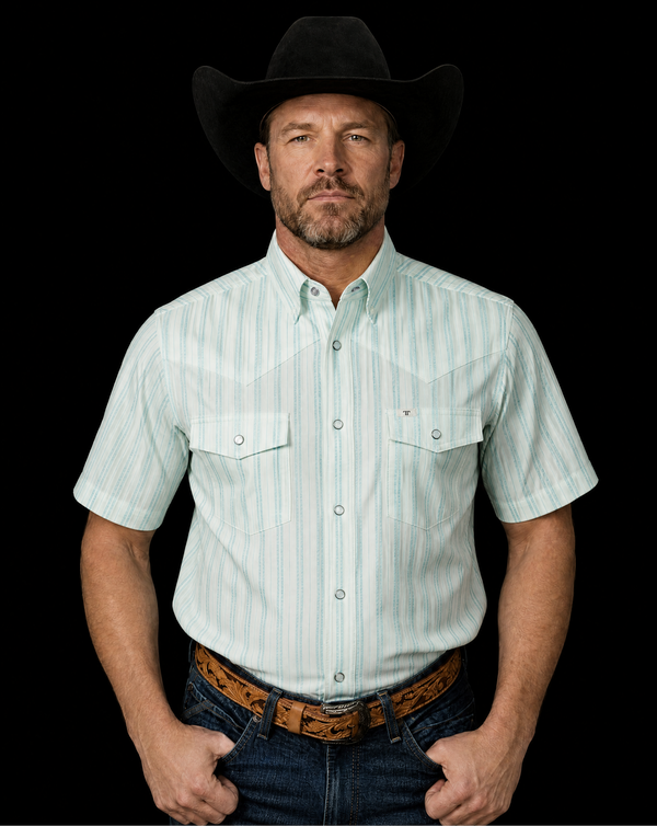The Jack in Green - Short Sleeve Pearl Snap Shirt