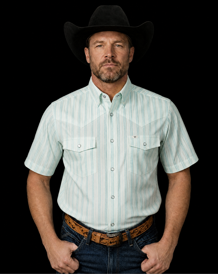 The Jack in Green - Short Sleeve Pearl Snap Shirt