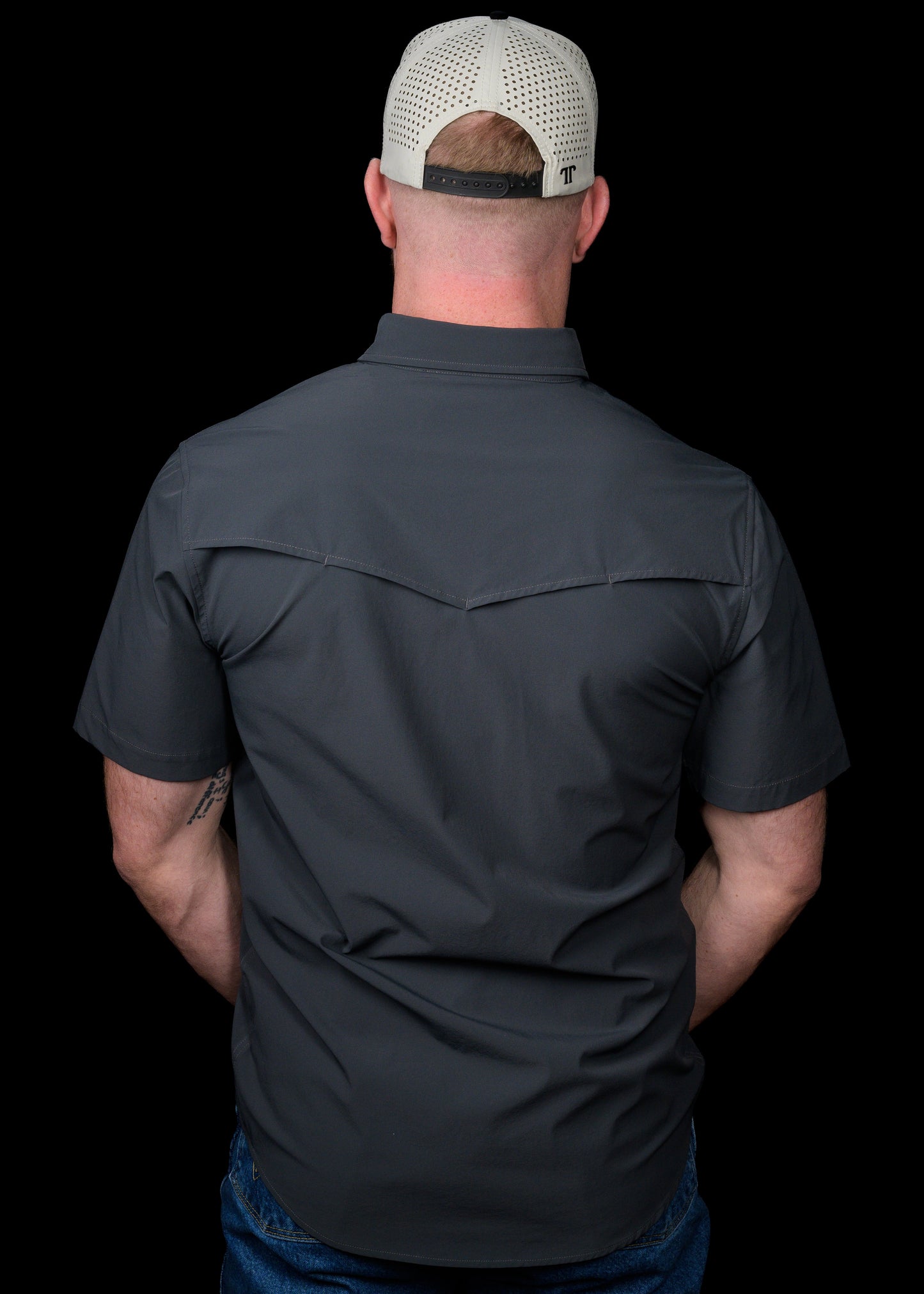 CORE - Men's Grey Short Sleeve Pearl Snap Shirt