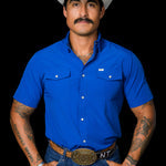CORE - Men's Cobalt Blue Short Sleeve Pearl Snap Shirt