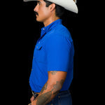 CORE - Men's Cobalt Blue Short Sleeve Pearl Snap Shirt