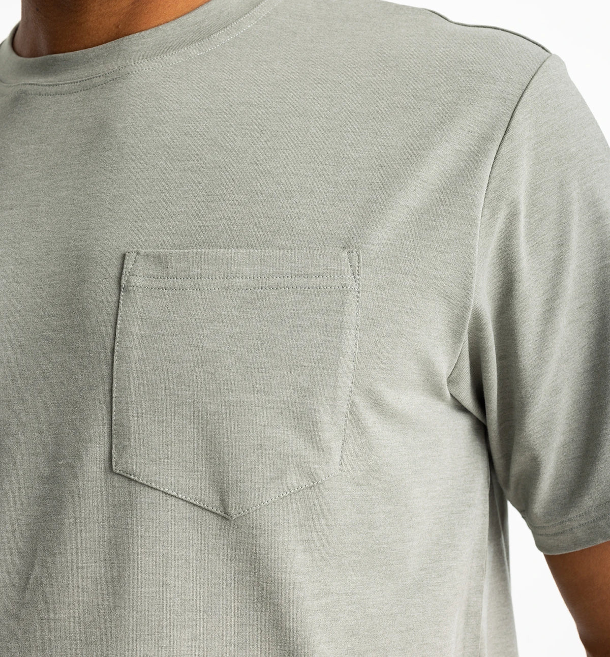 Men's Bamboo Flex Pocket Tee - Heather Agave Green