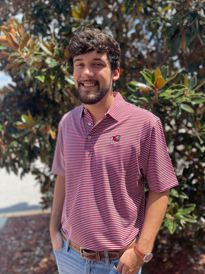 Bulldog Performance Polo - Black/Red/White