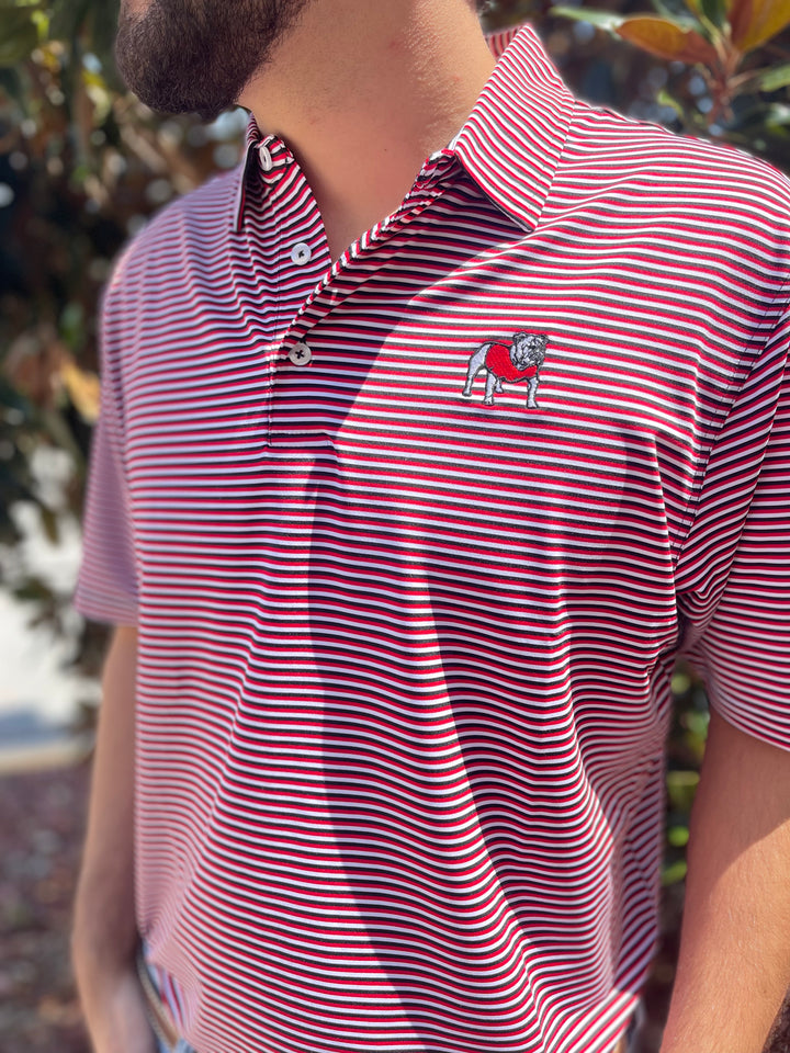 Bulldog Performance Polo - Black/Red/White